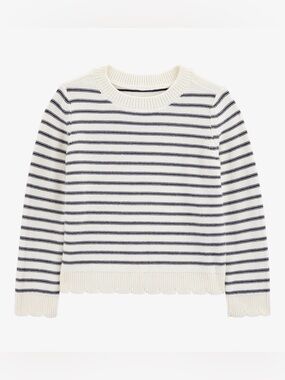Osh Kosh Girls Striped Scallop Sweater Size 10